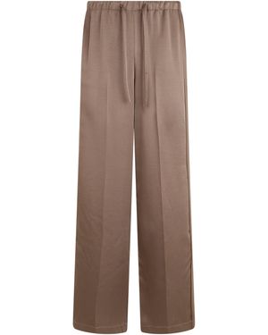Vince Loose Trousers With Drawstring - Brown
