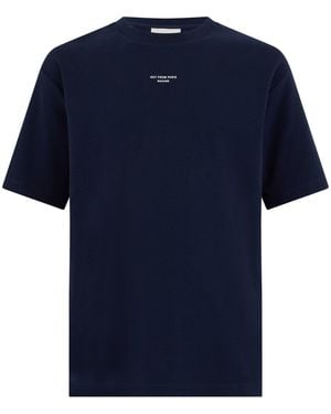 Drole de Monsieur Cotton T-Shirt With Slogan - Blue