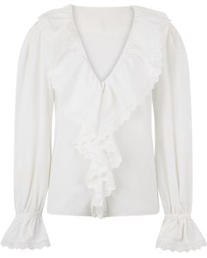 Alberta Ferretti Blouse With V-Neck - White