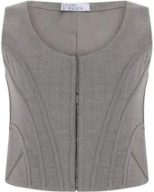 GIUSEPPE DI MORABITO Short Bustier With Hooks - Grey