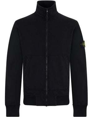 Stone Island Zip Hoodie - Black