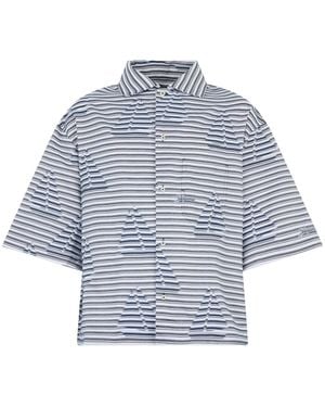 Jacquemus Short-Sleeve Cotton Shirt - Blue