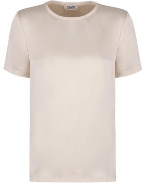Max Mara T-shirt Rebecca in raso - Neutro