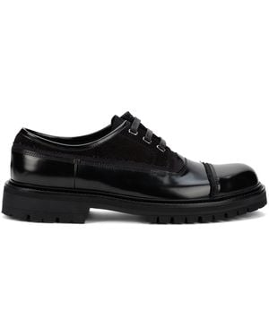 Dolce & Gabbana Leather And Fabric Shoes - Black