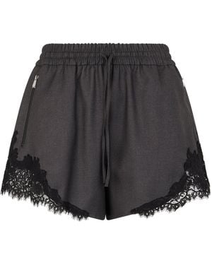 Pinko Shorts With Lace Details - Black
