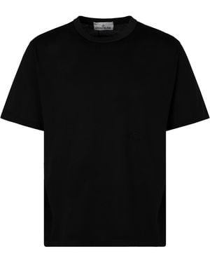 Stone Island Cotton Crew-Neck T-Shirt - Black