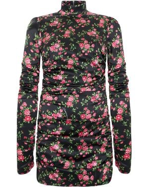 Dolce & Gabbana Short Dress With Floral Print - Black