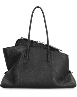 The Attico La Passeggiata Medium Leather Handbag - Black