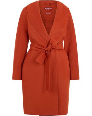 Max Mara Cappotto a vestaglia in lana, cachemire e seta - Arancione