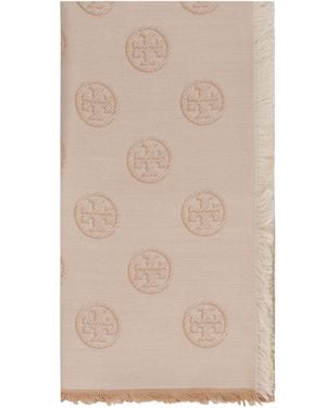 Tory Burch Sciarpa in lana e seta - Neutro