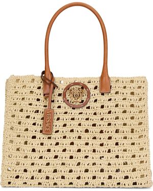 Versace Borsa tote Medusa in rafia - Metallizzato