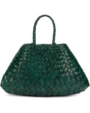 Dragon Diffusion Borsa Santa Croce in pelle intrecciata - Verde