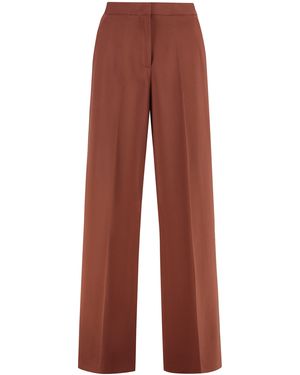 Pinko Wide-Leg Trousers Pergamino Viscose - Red