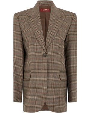 Max Mara Checkered Jacket - Brown