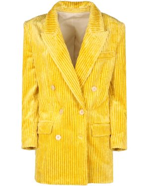 Isabel Marant Giacca doppiopetto in velluto a coste - Giallo