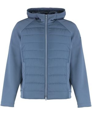 Paul & Shark Technical Fabric Jacket With Zip And Hood - Blue