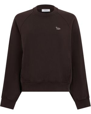 Maison Kitsuné Oversized Cotton Sweatshirt Sweatshirts - Black