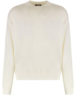 Jacquemus Jumper With Round Neck Made Of Merino Wool - White