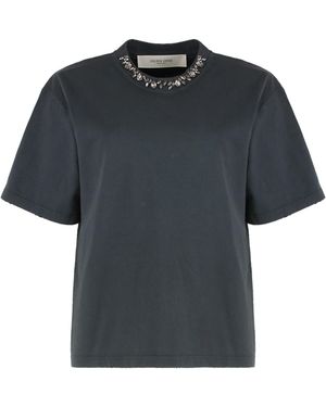 Golden Goose Round Neck Cotton T-Shirt T-Shirts & Jerseys - Black