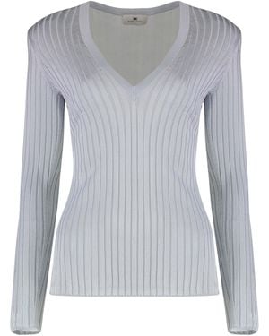 Elisabetta Franchi Long Sleeve Top - Gray