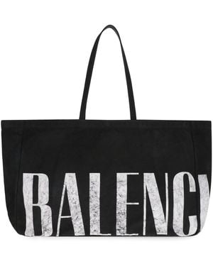 Balenciaga Tote in canvas con logo - Nero