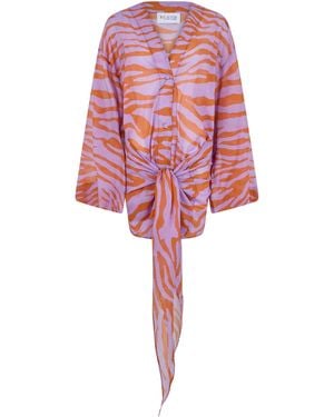 The Attico Short Dress With Zebra Wallet - Red
