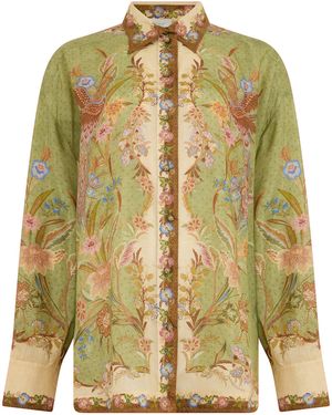 Zimmermann Printed Silk Shirt - Green