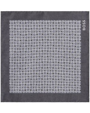 BOSS Foulard in seta con stampa - Grigio