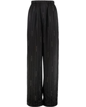 Balenciaga High-Waist Wide-Leg Trousers - Black