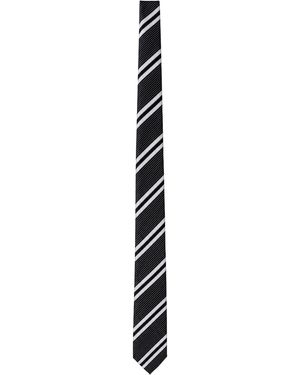 Saint Laurent Cravatta a righe - Nero