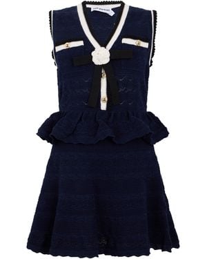 Self-Portrait Peplum Short Dress - Blue