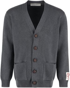 Golden Goose Melange Cotton Cardigan - Grey