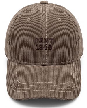 GANT Cappellino da baseball in velluto a coste con logo ricamato - Marrone