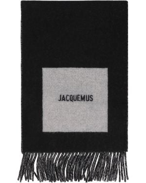 Jacquemus Rond Carré Virgin Wool Scarf - Black
