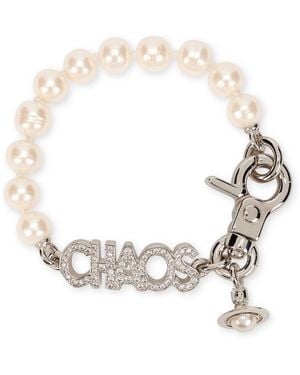 Vivienne Westwood Bracelet With Chain And Pearls - Metallic