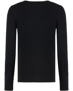 Maison Kitsuné Ribbed-Knit Cardigan - Black