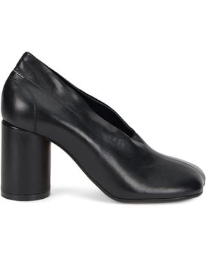 MM6 by Maison Margiela Anatomic Court Nappa Leather High-Heel Shoes - Black
