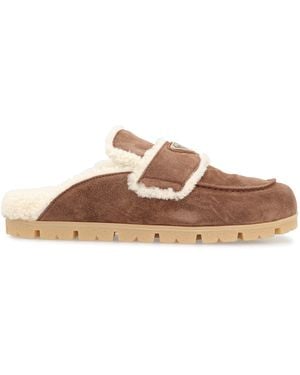 Prada Mules in suede - Marrone