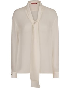 Max Mara Crotone Silk Blouse - Natural