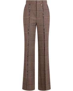 GIUSEPPE DI MORABITO Houndstooth Trousers With High Waist - Brown