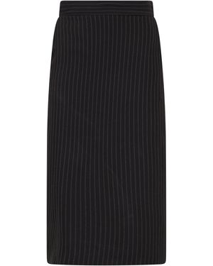 Elisabetta Franchi Slim Fit Pinstripe Dress - Black