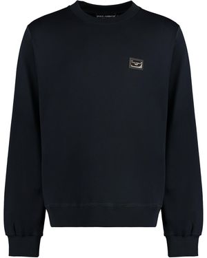 Dolce & Gabbana Felpa girocollo in cotone - Blu