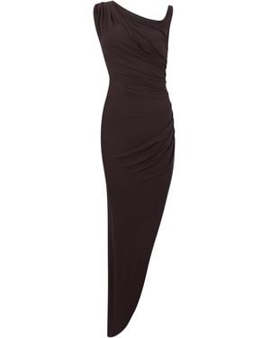 Elisabetta Franchi Asymmetric Long Dress - Black