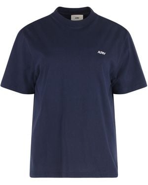 Autry Logo Cotton T-Shirt - Blue
