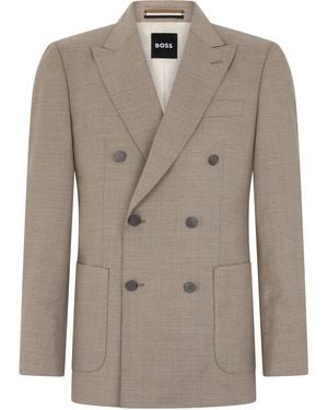 BOSS Double-Breasted Blazer - Brown