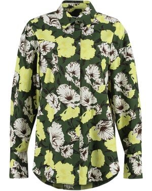 MSGM Regular Floral Shirt - Green