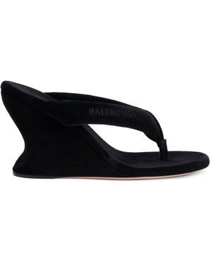Balenciaga Wedge Sandals Cotton - Black