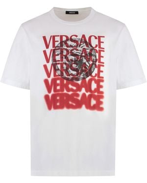 Versace Printed Cotton T-Shirt - White