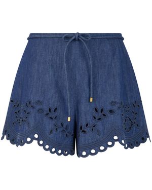 Zimmermann Shorts With Embroidery - Blue