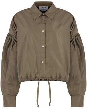 MSGM Relaxed Solid Shirt - Brown